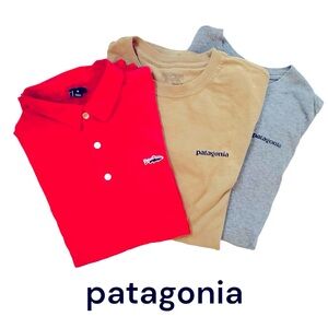 Patagonia men’s lot of 3 shirts - one polo and two t shirts medium